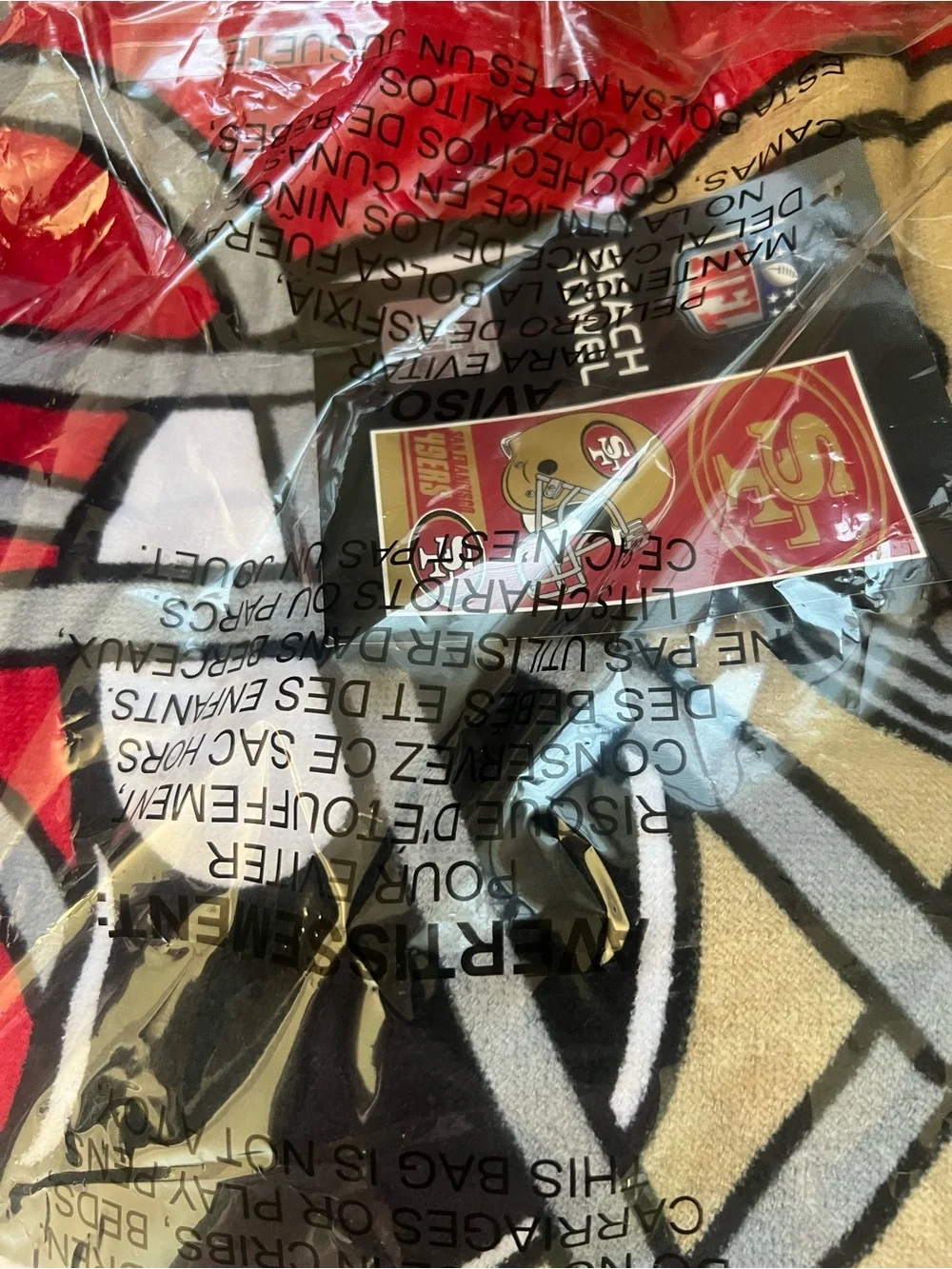 SF 49ers Beach Towel 28x58 SCARLET GOLD 3 LOGO TOWEL